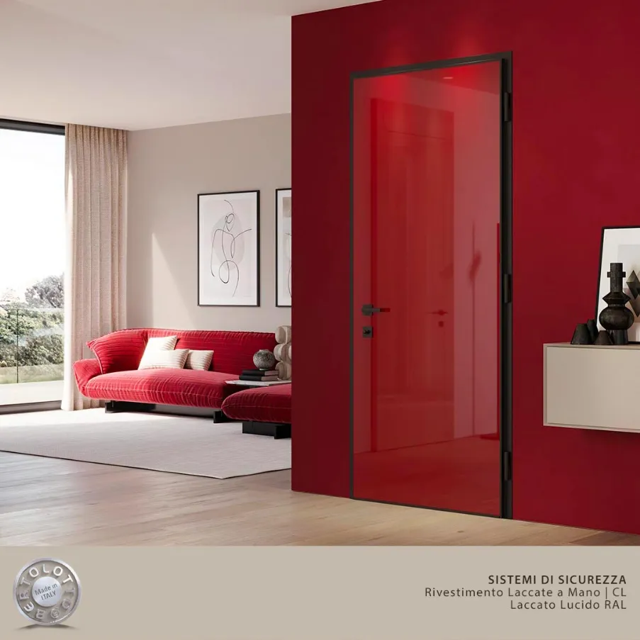 Colored glossy lacquered internal doors by Bertolotto.