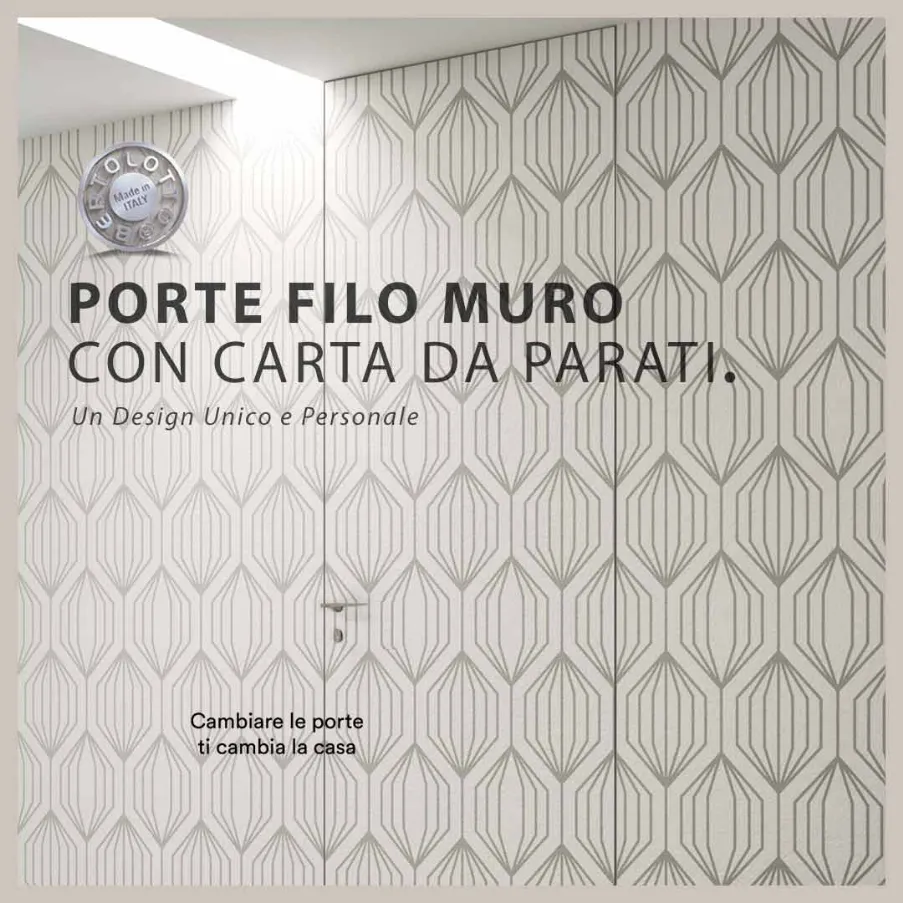 Wall-mounted doors with wallpaper Bertolotto.